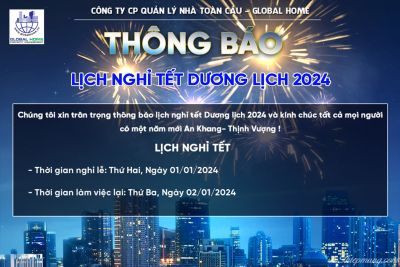 THÔNG BÁO LỊCH NGHỈ LỄ DƯƠNG LỊCH