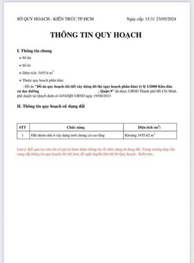 Chuyển nhượng Khu Đất: Được Quy Hoạch XD Chung Cư Cao Tầng TP Thủ Đức, TPHCM